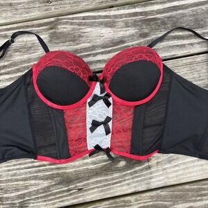 BodyRage Medium Corset Bra underwire push up padded lace sexy goth